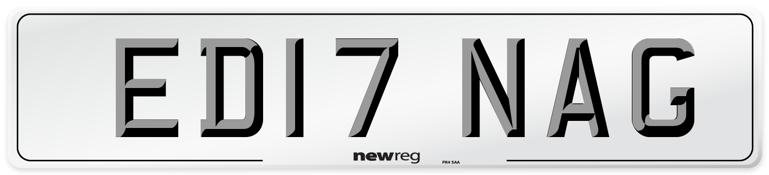 ED17 NAG Number Plate from New Reg